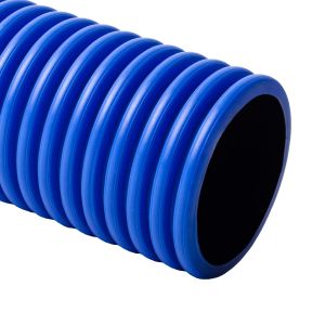 KOPODUR® - жесткая самозатухающая двустенная гофрированная труба (синяя)